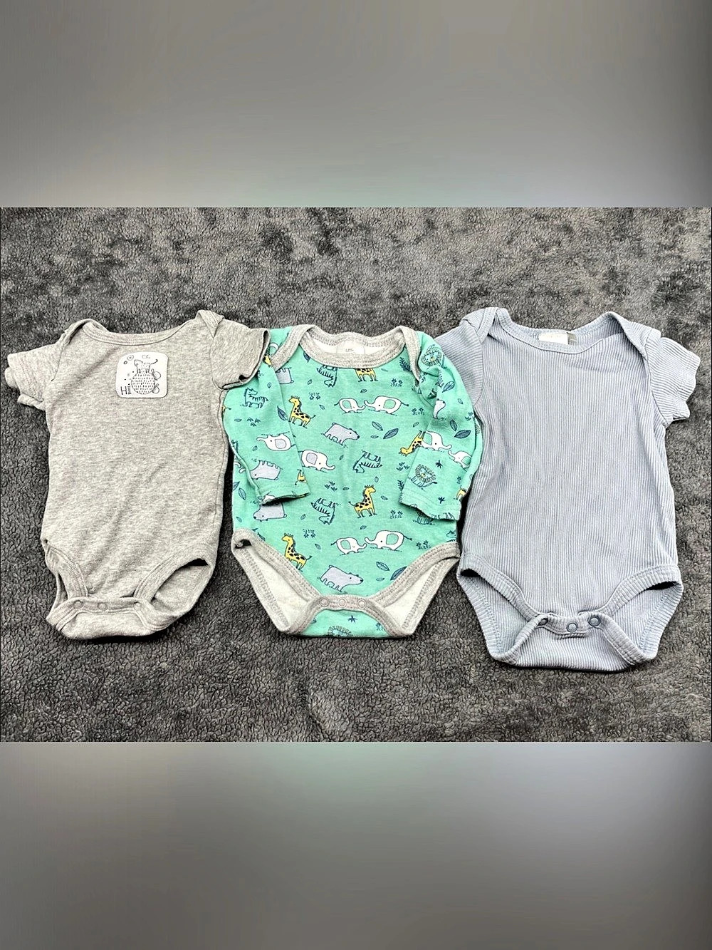Baby 3M Bodysuit Bundle in Gray/Teal/Blue